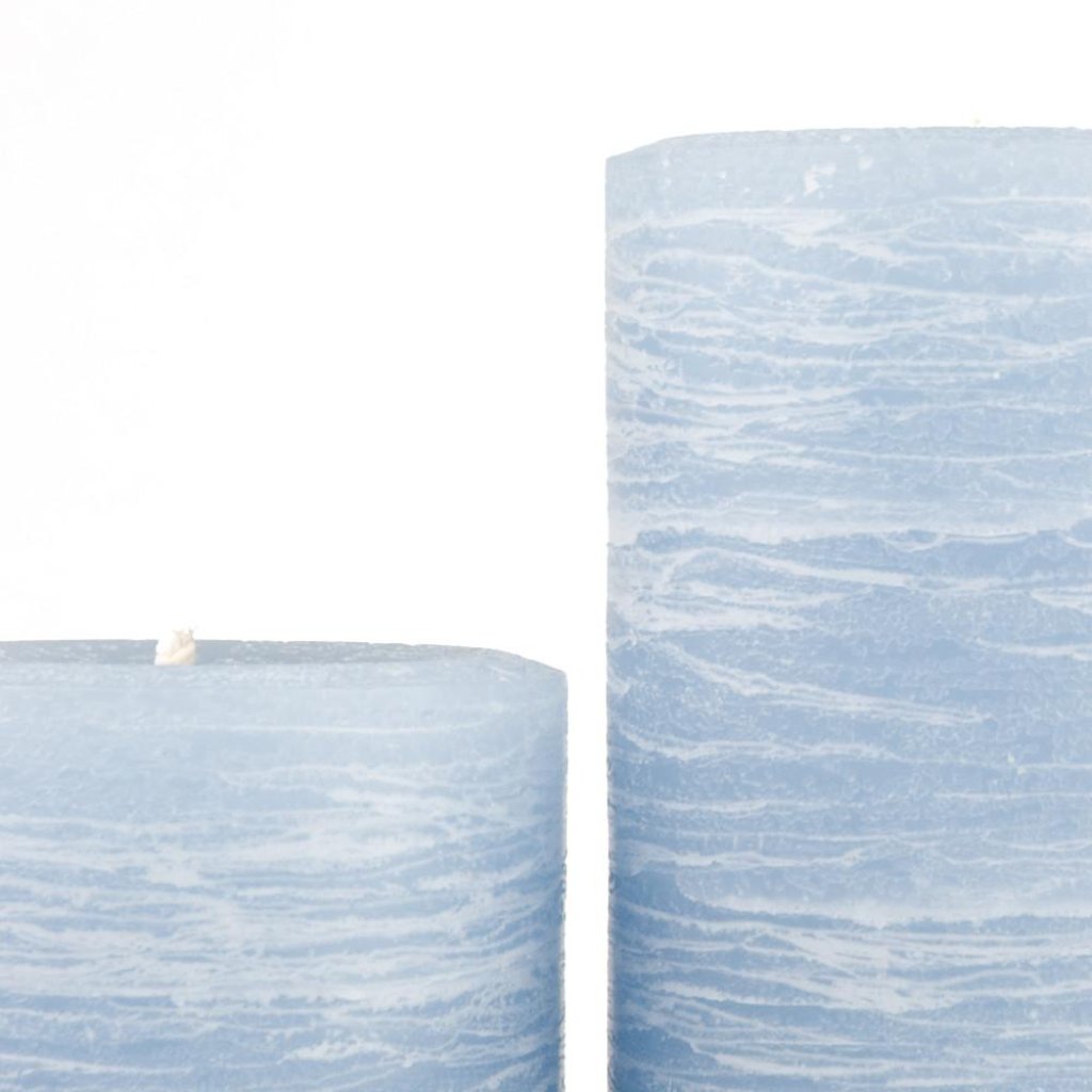 light blue pillar candle rustic candle available in various sizes 3x4 3x6 3x9 hand poured by Nordic Candle image1