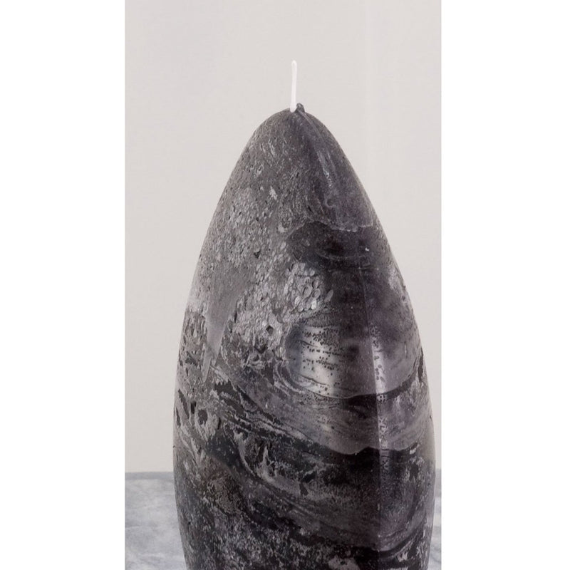 Black Pillar Candle Rustic Disc 5.75 inches wide 2.35 deep and 5.5 inches tall artisan handmade by Nordic Candle