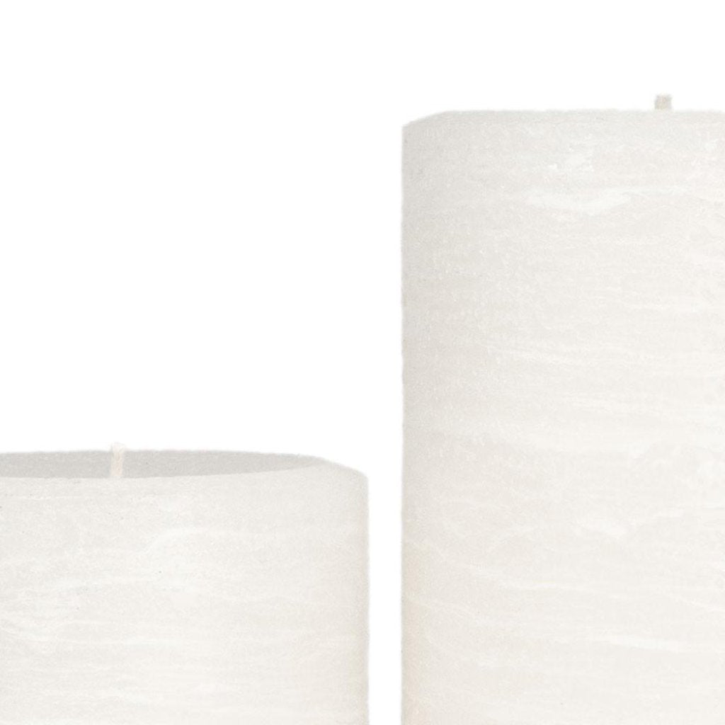 White Pillar Candle | Snow Rustic