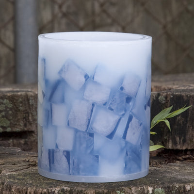 blue lantern with mosaic design by Nordic Candle image1