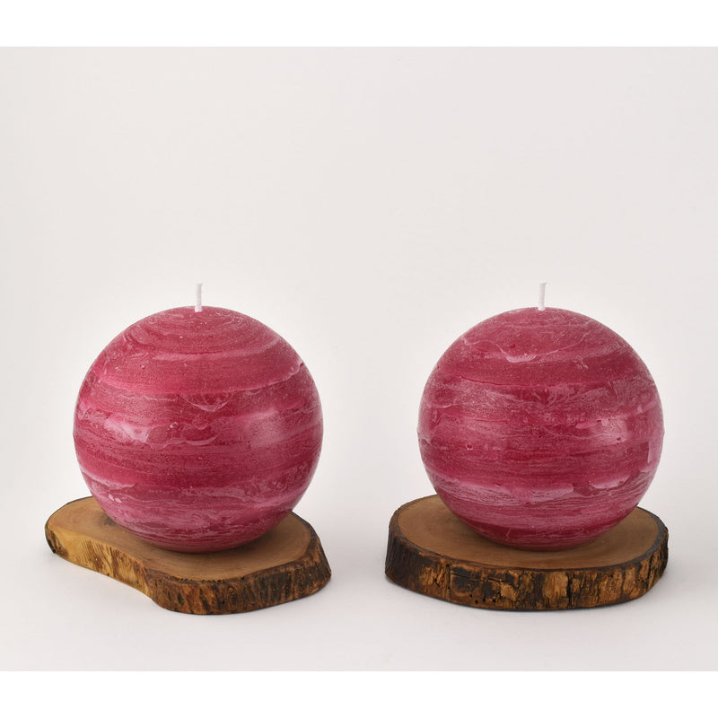 Burgundy Red Ball Candle 4 inch diameter by Nordic Candle Img1