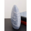 blue gray disc pillar candle rustic surface by Nordic Candle img4 side view