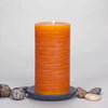 Orange Rustic Pillar Candle 3x6" Simple Design by Nordic Candle