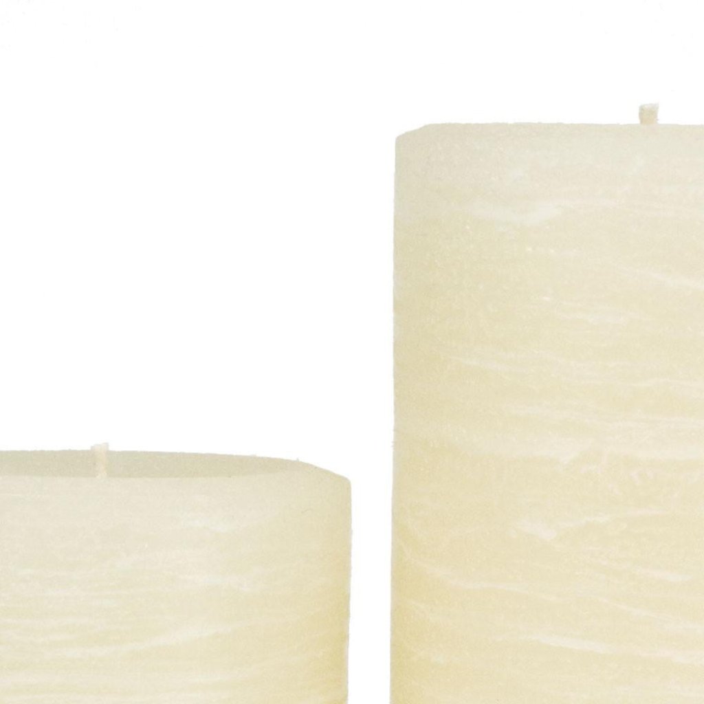 Ivory Rustic Pillar Candle by Nordic Candle Img1 Close Up