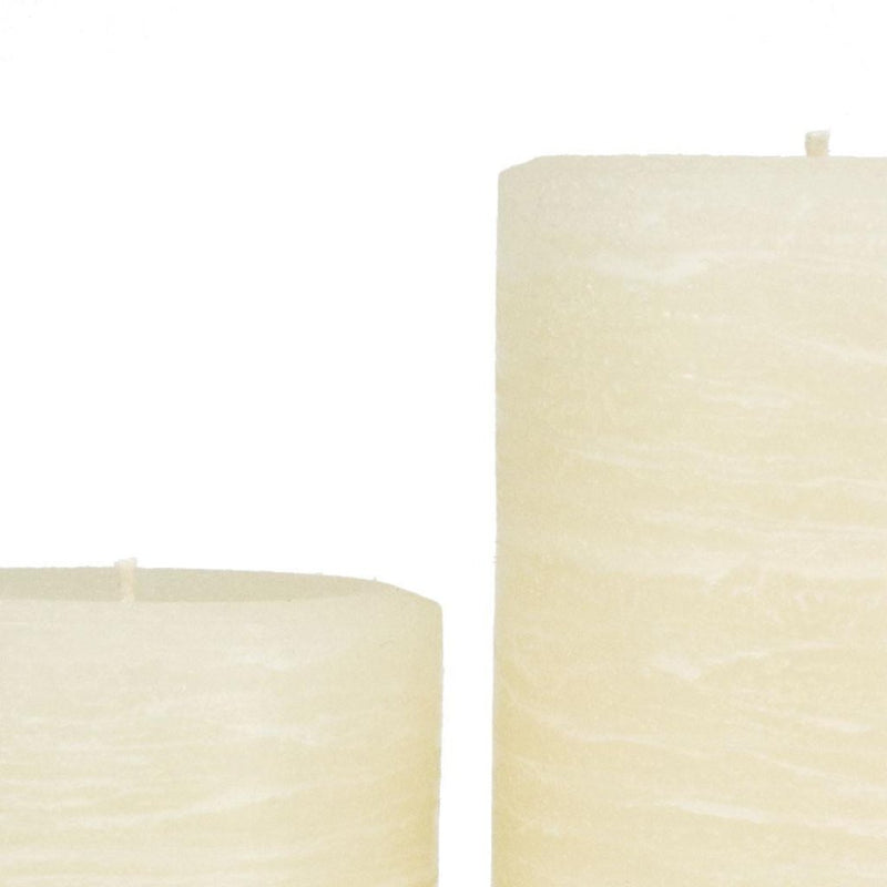Ivory Rustic Pillar Candle by Nordic Candle Img1 Close Up