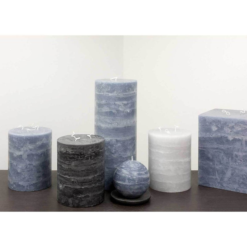 Extra Large 5x12" Pillar Candle Slate Blue Rustic Texture by Nordic Candle