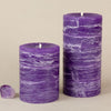 Purple Rustic Pillar Candle 3 x 4" and 3 x 6" Amethyst Decor by Nordic Candle