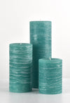 teal rustic candles pillars available in 3x4 3x6 3x9 hand poured artisan candles by Nordic Candle image5