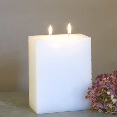 White Two wick candle by Nordic Candle