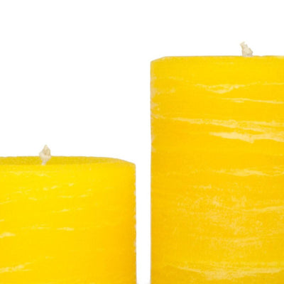 yellow rustic candles pillar candles available in 3x4 3x6 3x9 hand poured artisan candles by Nordic Candle